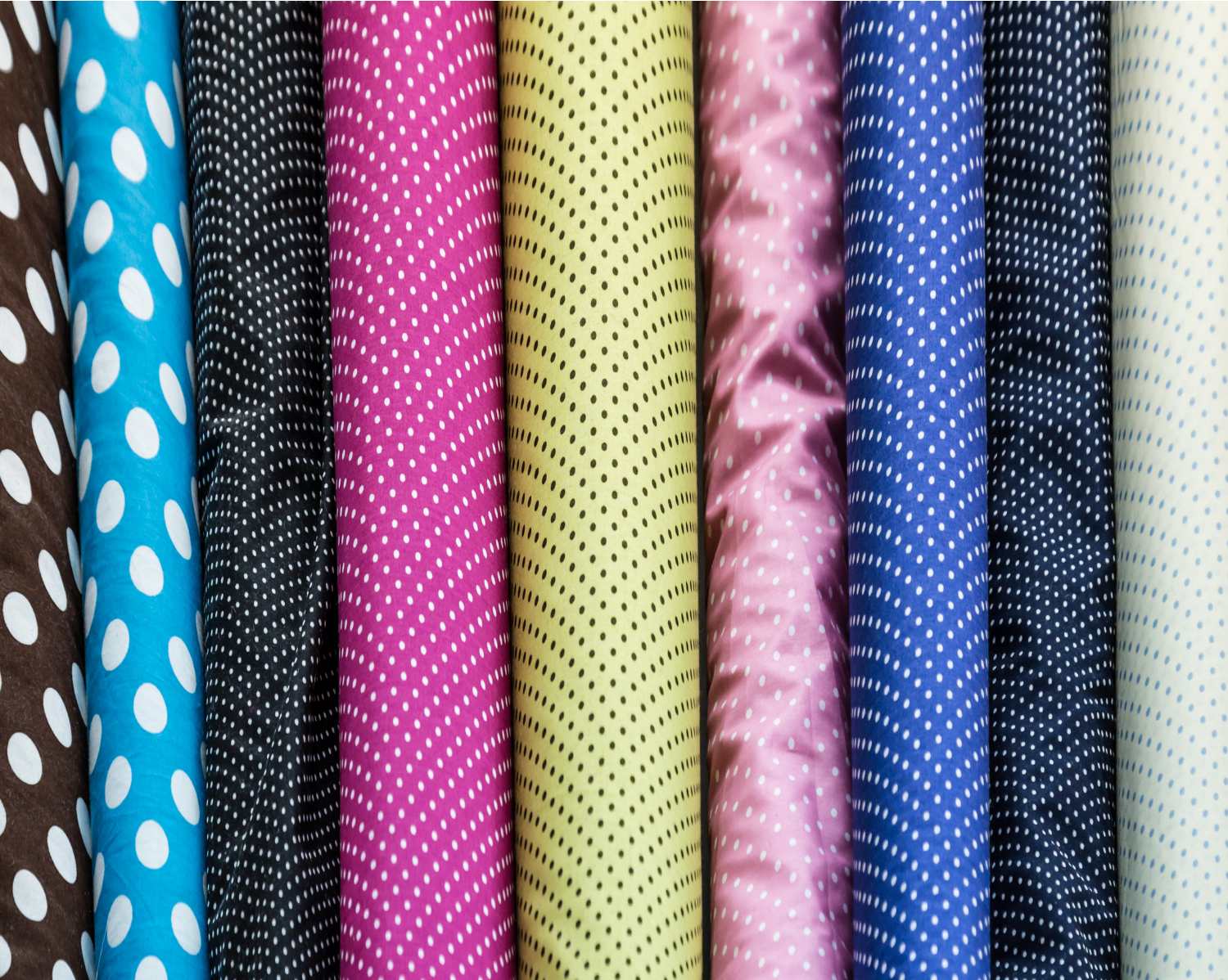 Rolls of patterned fabric