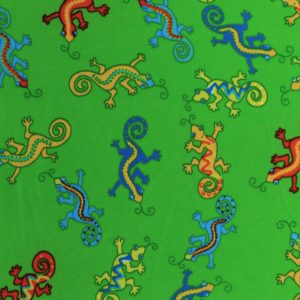 Fabric swatch with gecko design