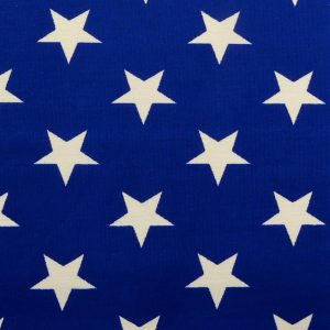 Fabric swatch with white stars on blue background design