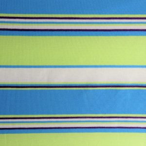 Fabric swatch with green and yellow striped design