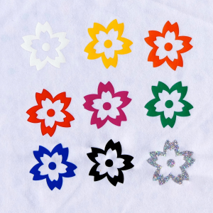 Fabric swatch with flower motifs