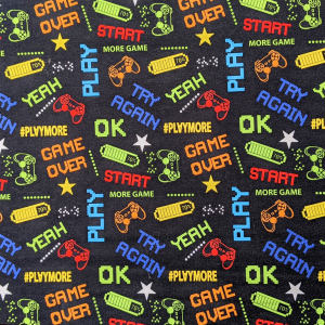 Fabric swatch with a gaming design