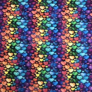 P022 - Navy Rainbow Hearts